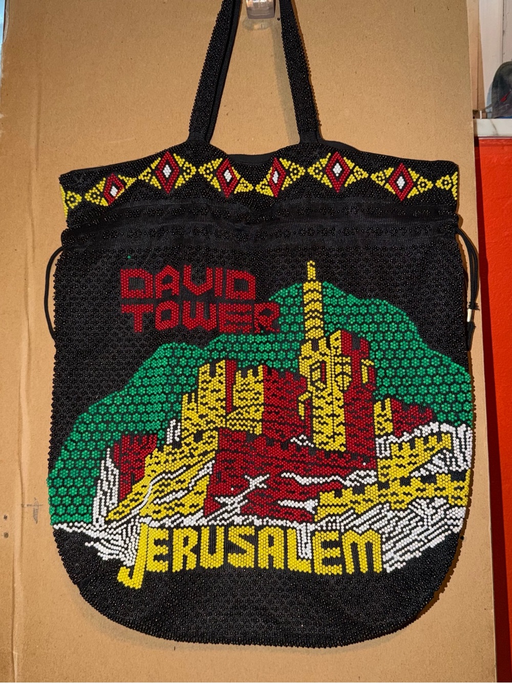 Vintage Jerusalem Beaded Tote Bag
